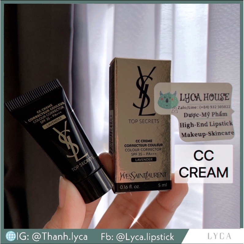 YSL - Yves Saint Laurent - Kem Lót TOP SECRET CC CREAM Colour Corrector Lavender SPF 35 / PA +++ 5ml