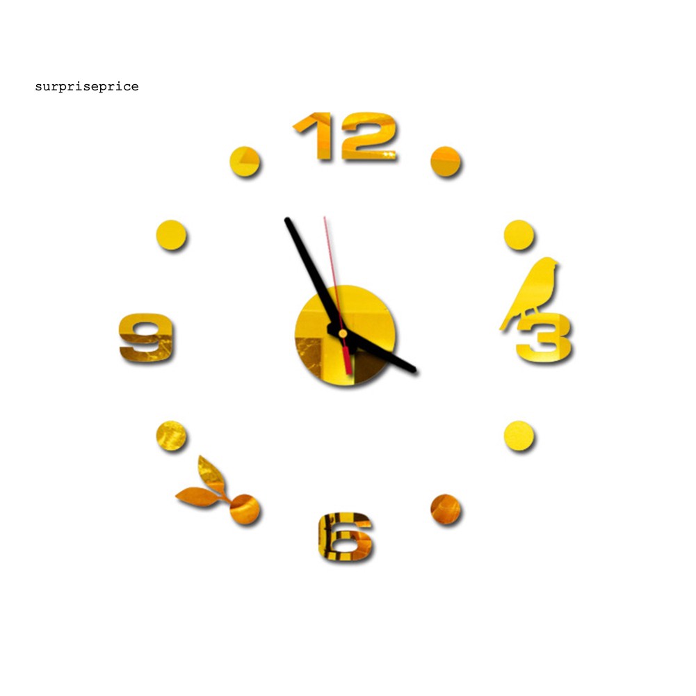 Đồng hồ 3D dán tường bằng Acrylic tráng gương trang trí nhà cửa