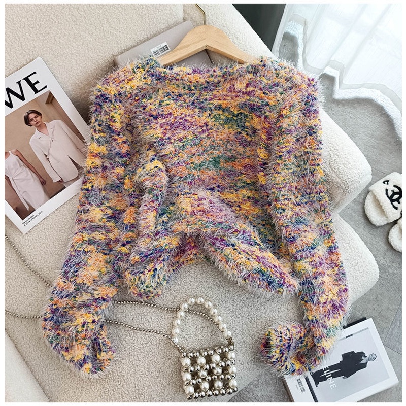 Áo sweater Dệt Kim Dáng Rộng Phong Cách Thời Trang Thu Đông Mới