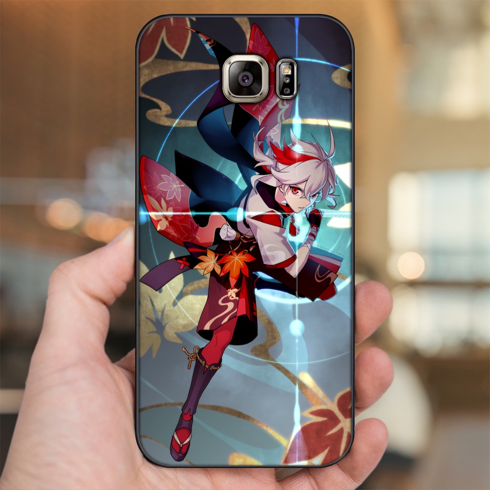Ốp lưng Samsung Note 5 viền đen in hình Kazuha Genshin Impact