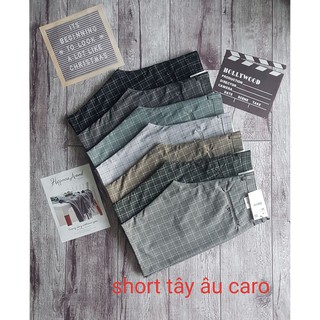 Quần short tây âu caro