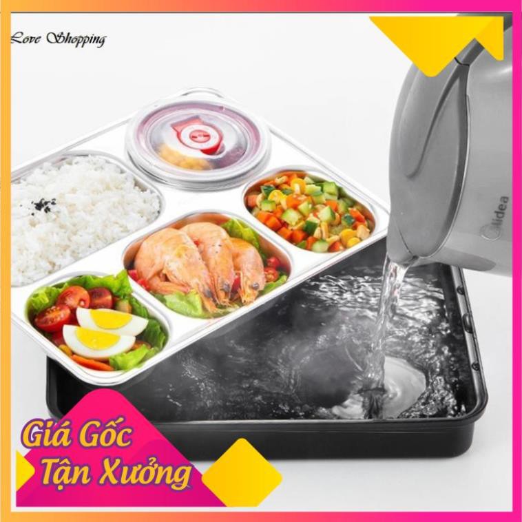 [Giá Gốc] Hộp Đựng Cơm 5 Ngăn Inox 304 Có Cốc Đựng Canh Chống Tràn Làm Nóng Nhanh Tổng Kho Giá Sỉ