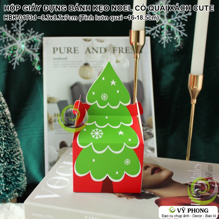 HỘP GIẤY ĐỰNG BÁNH KẸO NOEL GIÁNG SINH HÌNH TUẦN LỘC ÔNG GIÀ NOEN HỘP ĐỰNG QUÀ TẶNG MERRY CHRISTMAS HBK-0173