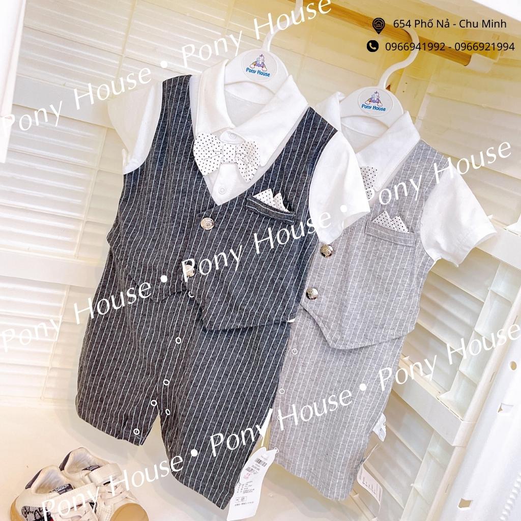 Body Công Tử Đùi Cộc Tay - Bộ Liền Thân Chất Cotton Siêu Mềm Mát Cho Bé Trai Size từ 0-3M đến 9-12M