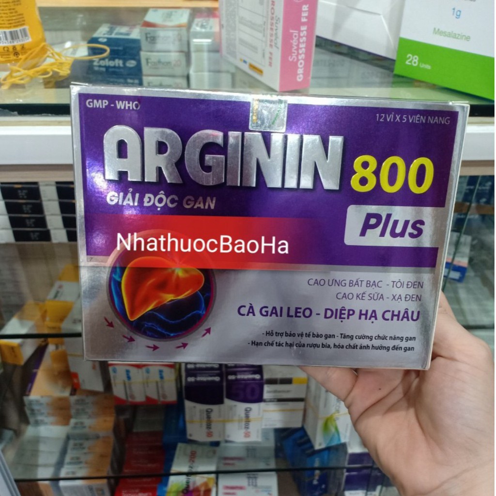 Viên uống ARGININ 800 PLUS hộp 60 viên giúp bảo vệ gan