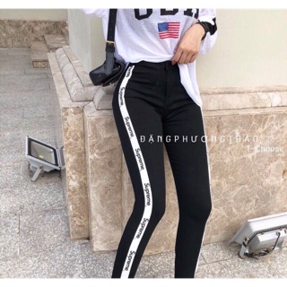 Quần legging viền sọc