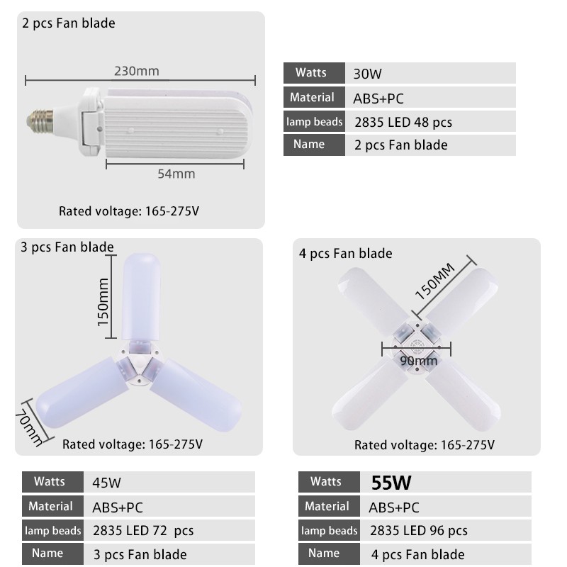 Bóng Đèn Led 30w / 45w / 55W Ac 165-275v
