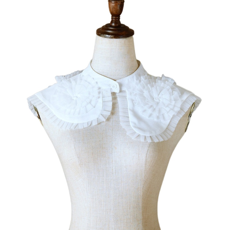 Cổ Áo Giả Nhún Bèo Màu Sắc Ngọt Ngào Thời Trang Cho Nữ