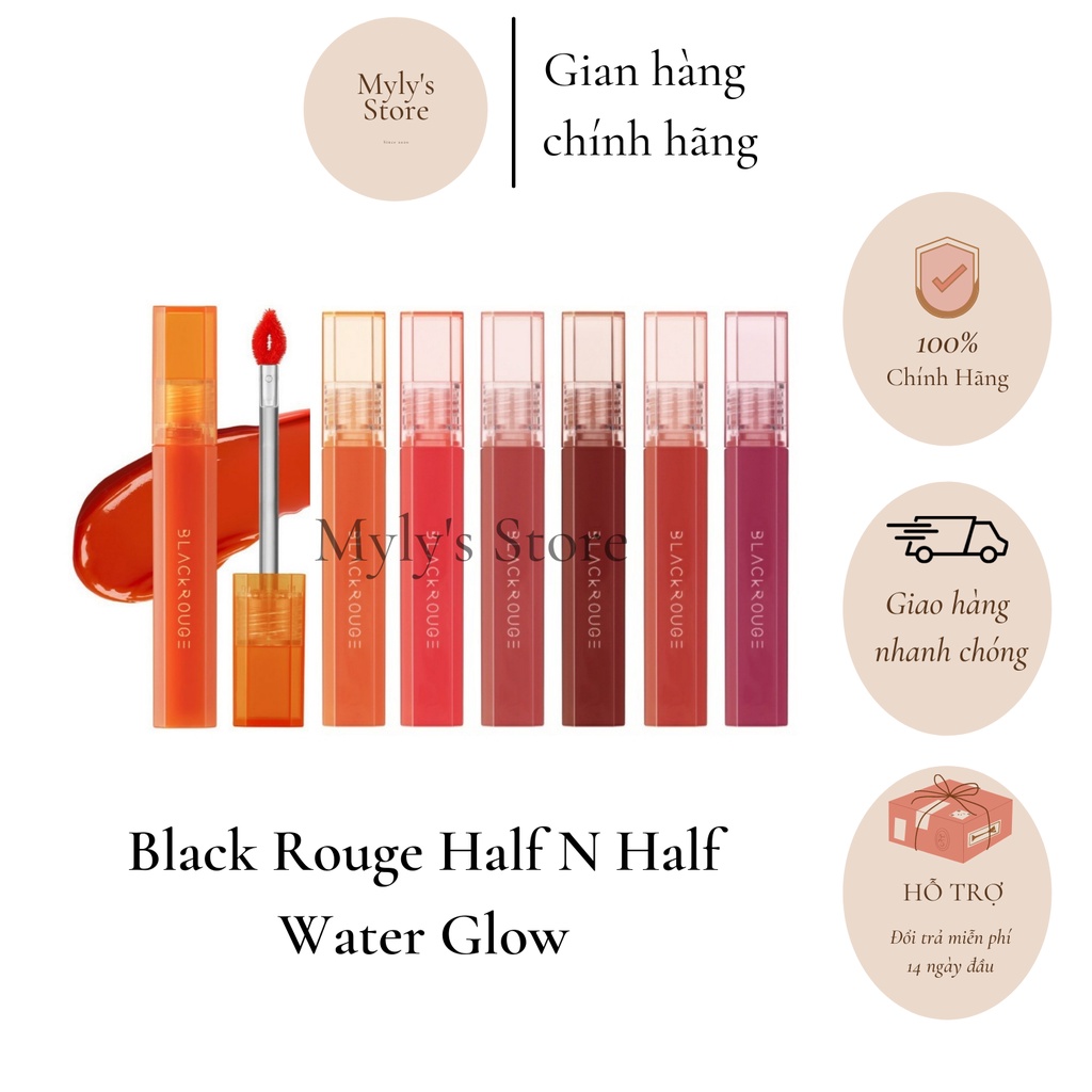 (Ver 2) Son bóng có màu Black Rouge Half N Half Water Glow - mylysstoredn