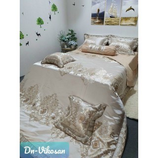 [TẶNG QUÀ] Bộ chăn ga GẤM LỤA 5 món tặng kèm 1 đôi ruột gối cao cấp
