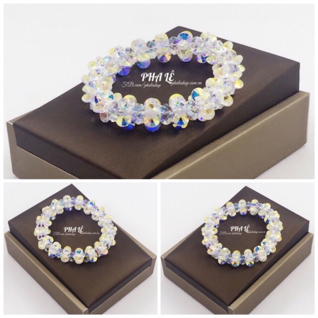 Vòng Tay Pha Lê Hoa Sao - Tròn Dẹp S08mm Được Thiết Kế Từ Pha Lê Swarovski