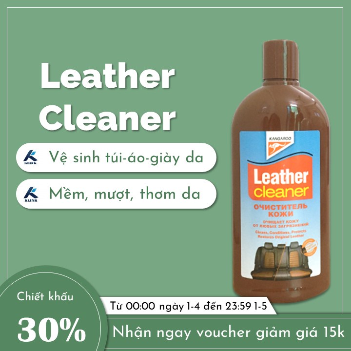 Làm sạch da Leather Cleaner Klink dành cho túi áo giày ghế da cao cấp mà không làm vỡ da, hương thơm dễ chịu