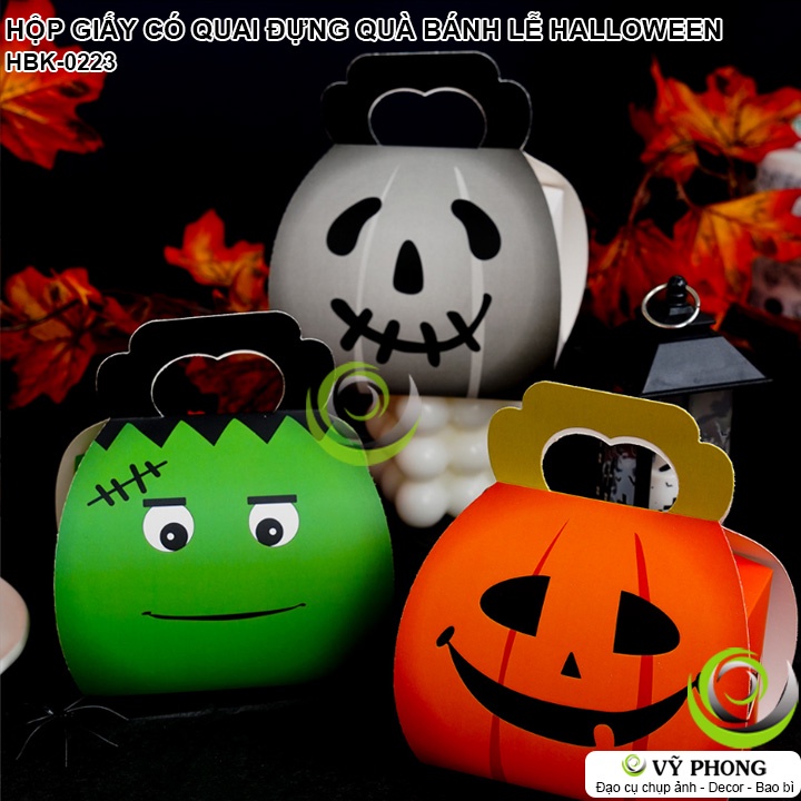 HỘP GIẤY CÓ QUAI XÁCH ĐỰNG BÁNH KẸO LỄ HALLOWEEN HỘP ĐỰNG QUÀ TẶNG DECOR TRANG TRÍ LỄ HỘI MA QUỶ HBK-0223