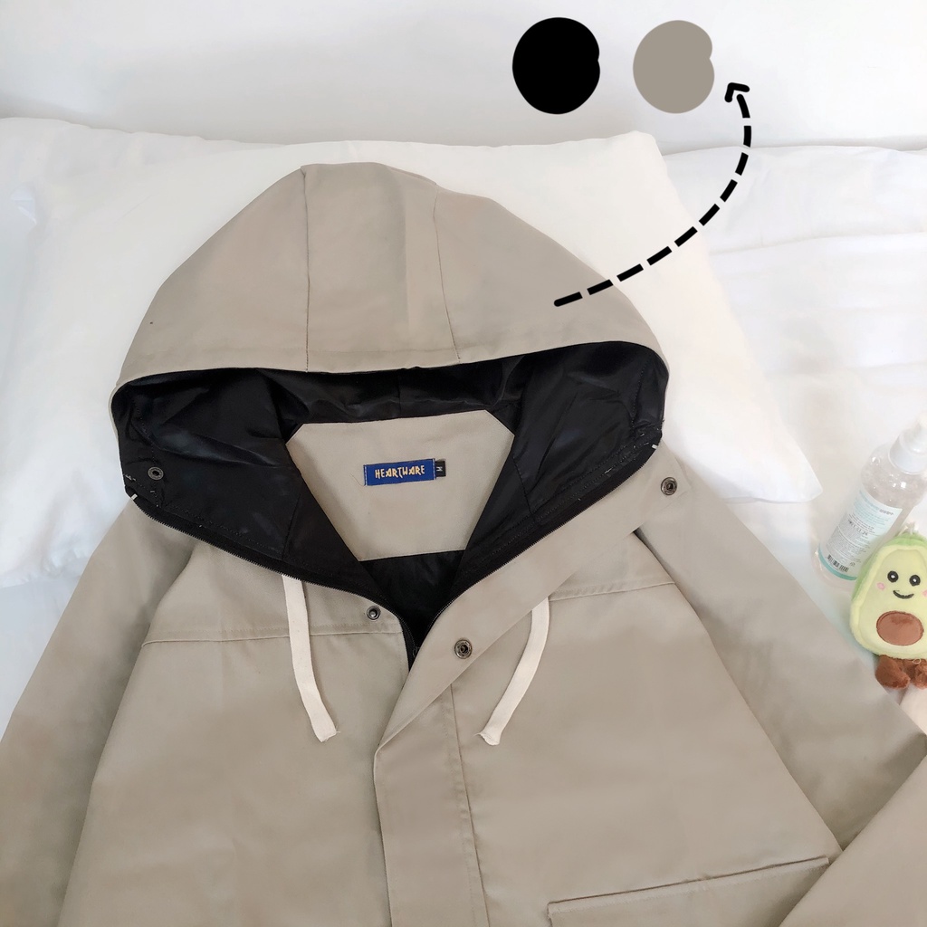 Áo khoác kaki lớp lót gió MEANSTORE oversize có mũ jacket Unisex dáng rộng chất kaki cao cấp dày dặn Streetwear -Lót gió