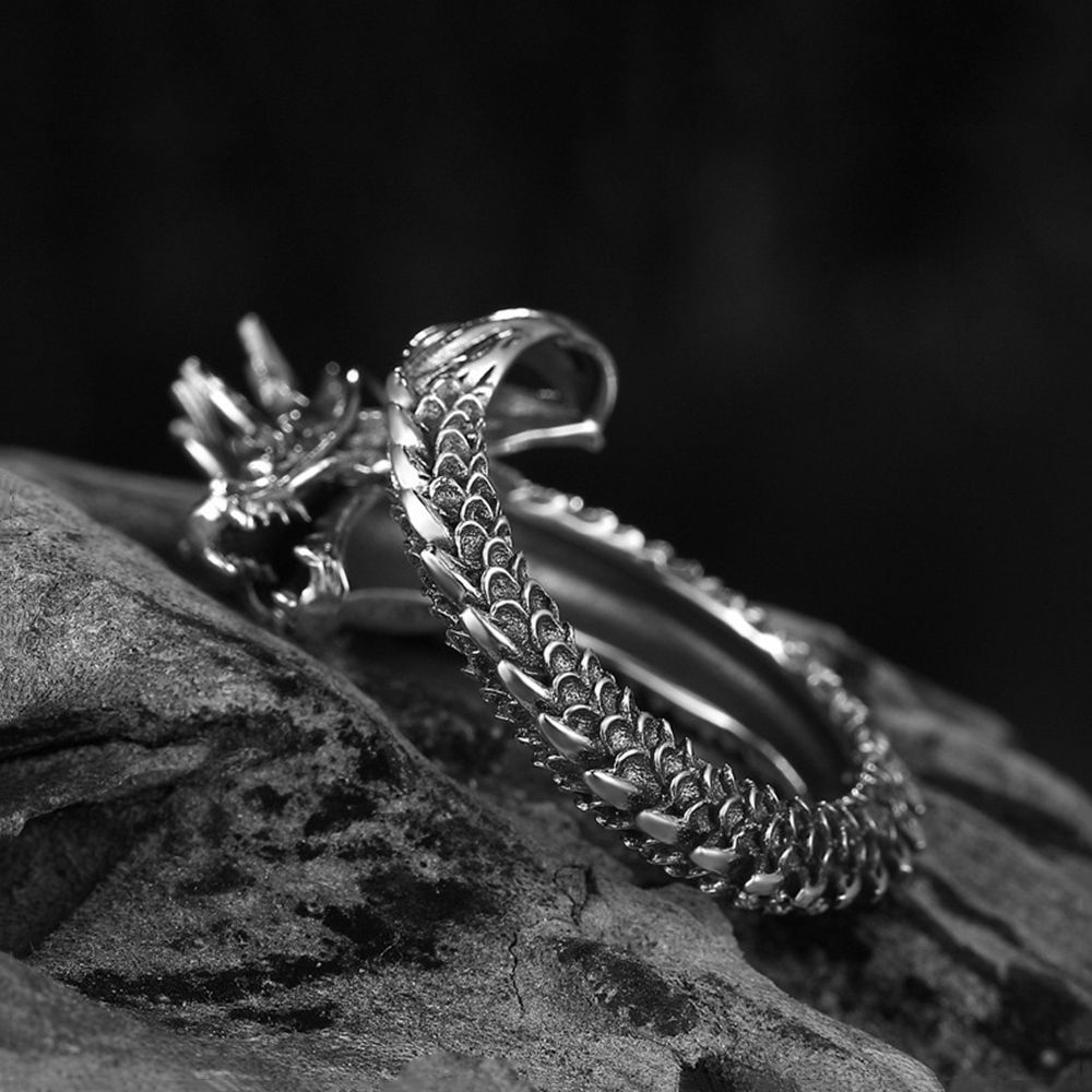Nhẫn Họa Tiết Rồng Phong Cách Steampunk Cá Tính Cho Nam Và Nữ