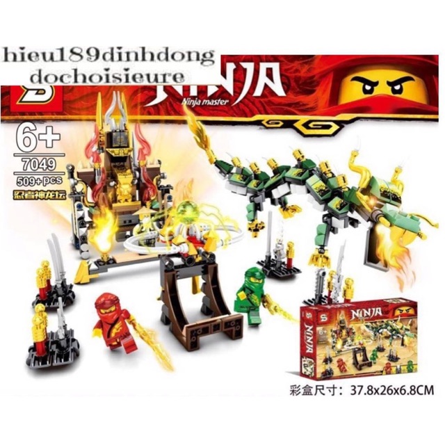 Lắp ráp xếp hình Lego ninjago sy7049 : đền thờ rồng xanh huyền thoại của sư phụ wu lloyd (ảnh thật)