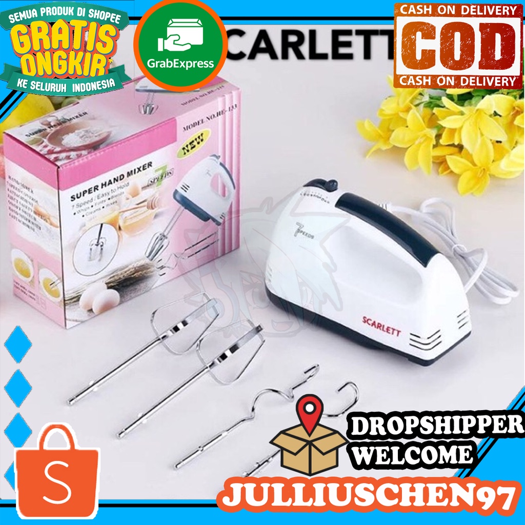 JJ CHEN SCARLETT HE-133 Máy Trộn Tay Điện 7 Tốc Độ Bánh Mì Bánh Bột Trộn Điện Đánh Trứng
