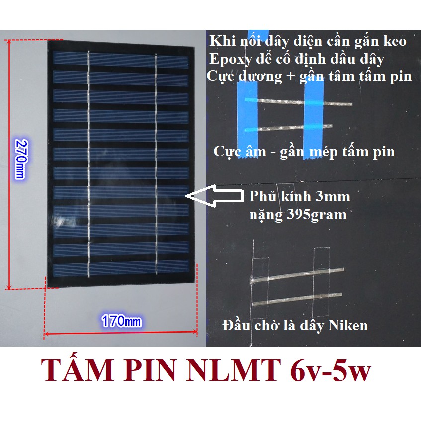 Tấm pin MONO năng lượng mặt trời 6v-5w