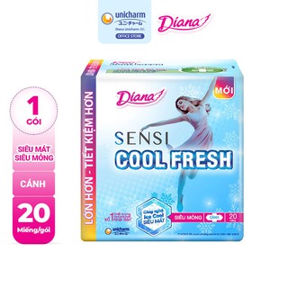 Băng vệ sinh Diana Sensi Cool Fresh siêu mỏng cánh gói 20 miếng