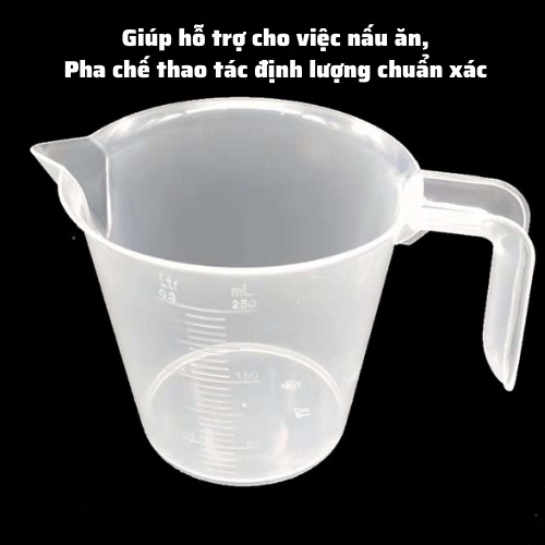 Ca đong định lượng 250ML có chia vạch bằng nhựa trong suốt ly đong định lượng 100 ml và rigger định lượng 2 đầu cao cấp