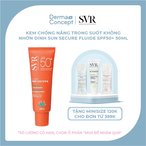 Kem chống nắng trong suốt không nhờn dính SVR Sun Secure Fluide SPF50+ 50ml [NHẬP KHẨU CHÍNH HÃNG 100%]