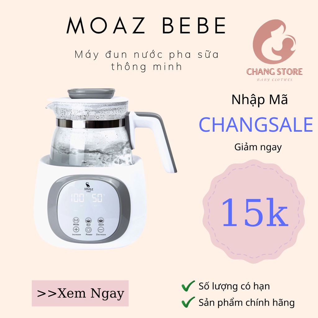 Bình Đun Nước Sôi Thông Minh Khử Clo Moaz Bebe MB012