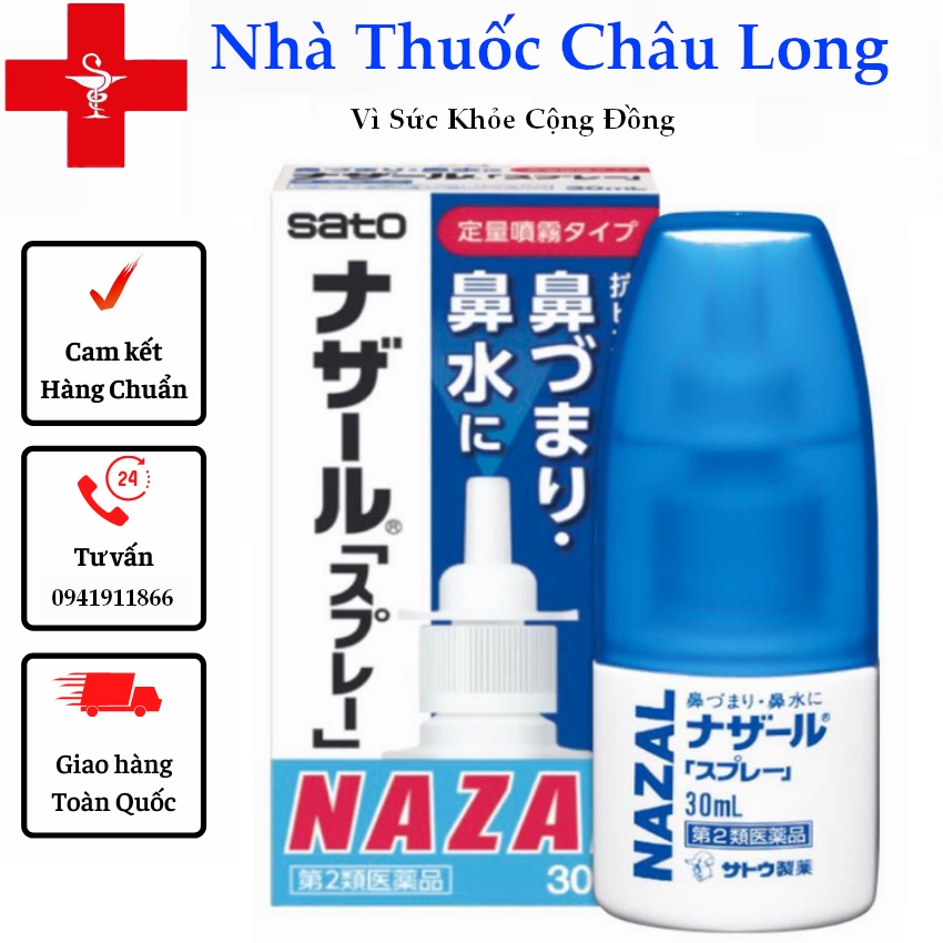 Xịt mũi Nazal Nhật Bản 30ml - Xịt Ngạt Mũi, Sổ Mũi, Xoang [Hàng Nội Địa]