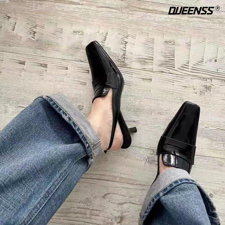 Giày Cao Gót Mũi Vuông Phong Cách Âu Mỹ 2022 Cho Nữ