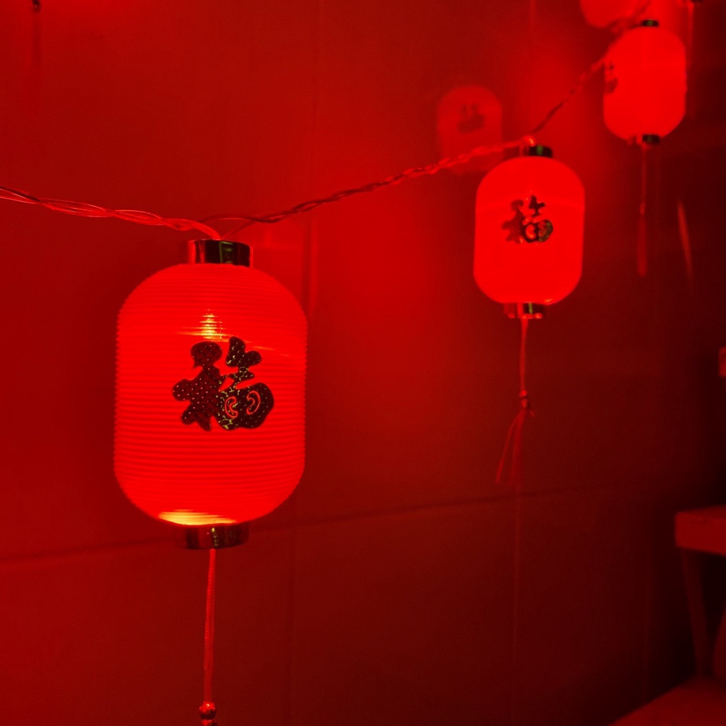 Dây Đèn Led Đèn Lồng Đỏ Loại Lớn Dài 5 Mét 16 Bóng Trang Trí Tết, Trung Thu, Đám Cưới, Sự Kiện