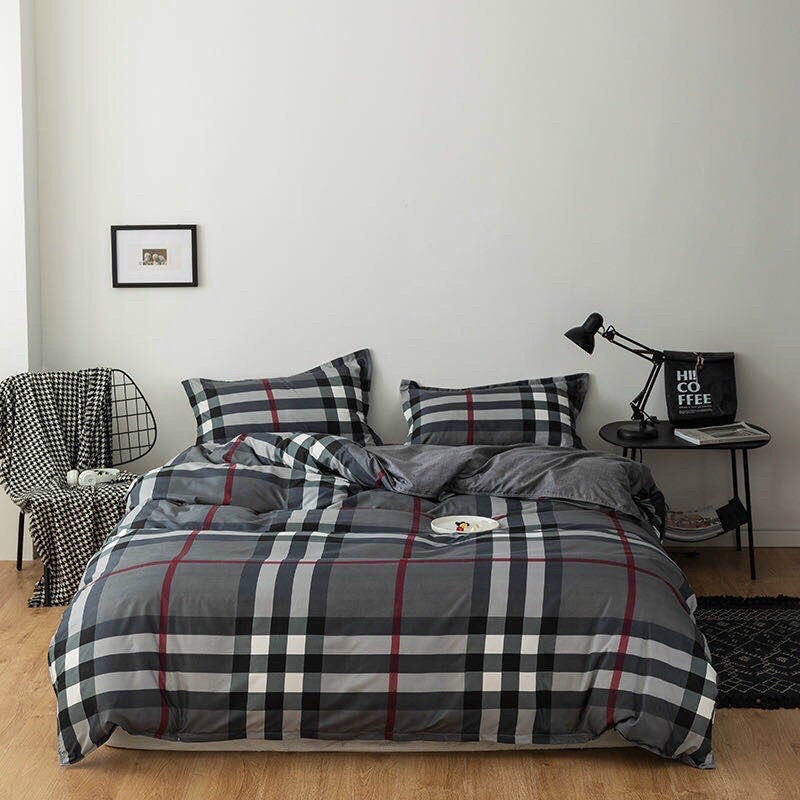 Poly kẻ bbr đen - Bộ vỏ chăn ga gối