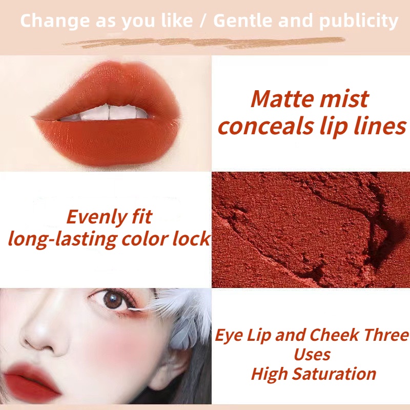 Novo® Matte Mashed Potato Son Môi Chống Nước Lâu Trôi Mềm Mượt Và Mượt Mà 5g