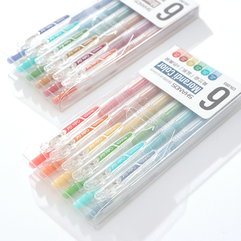 Hộp 6 bút bi nhiều màu sắc tùy chọn tiện dụng