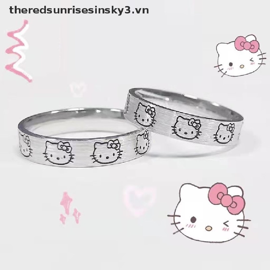 * * Thời Trang Mới * * Nhẫn Cặp Đôi Bằng Đồng Trắng Mạ Đồng Hình Kuromi Đáng Yêu Có Thể Điều Chỉnh Làm Quà Tặng
