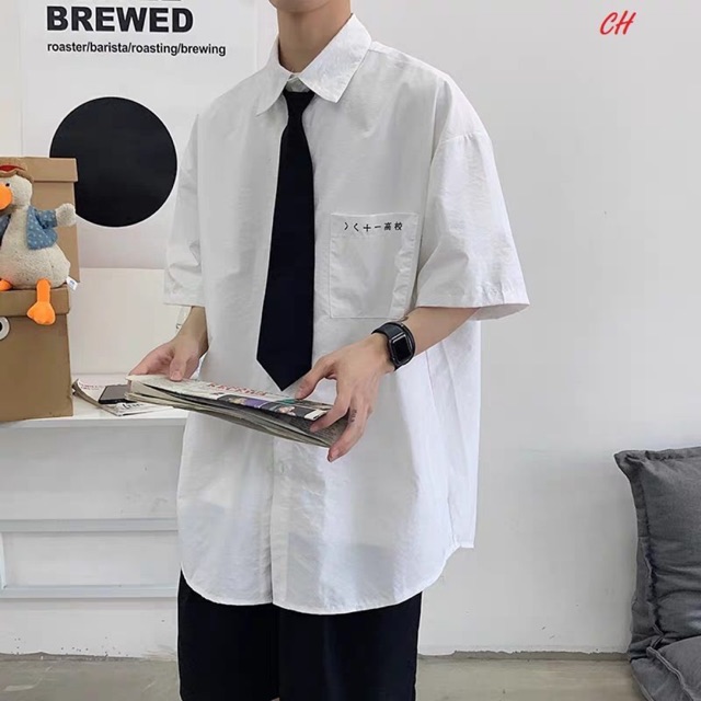 Sét áo sơ mi chữ tàu + cavat + quần ngố CH12 | BigBuy360 - bigbuy360.vn