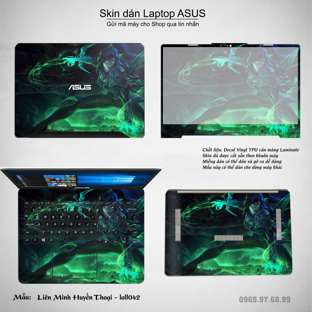 Skin dán Laptop Asus in hình Liên Minh Huyền Thoại nhiều mẫu 6 (inbox mã máy cho Shop)