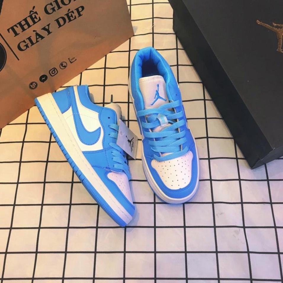 Giày Thể Thao Jordan 1 xanh dương cổ thấp nam nữ hàng cao cấp full box bill - PK19 XẢ KHO