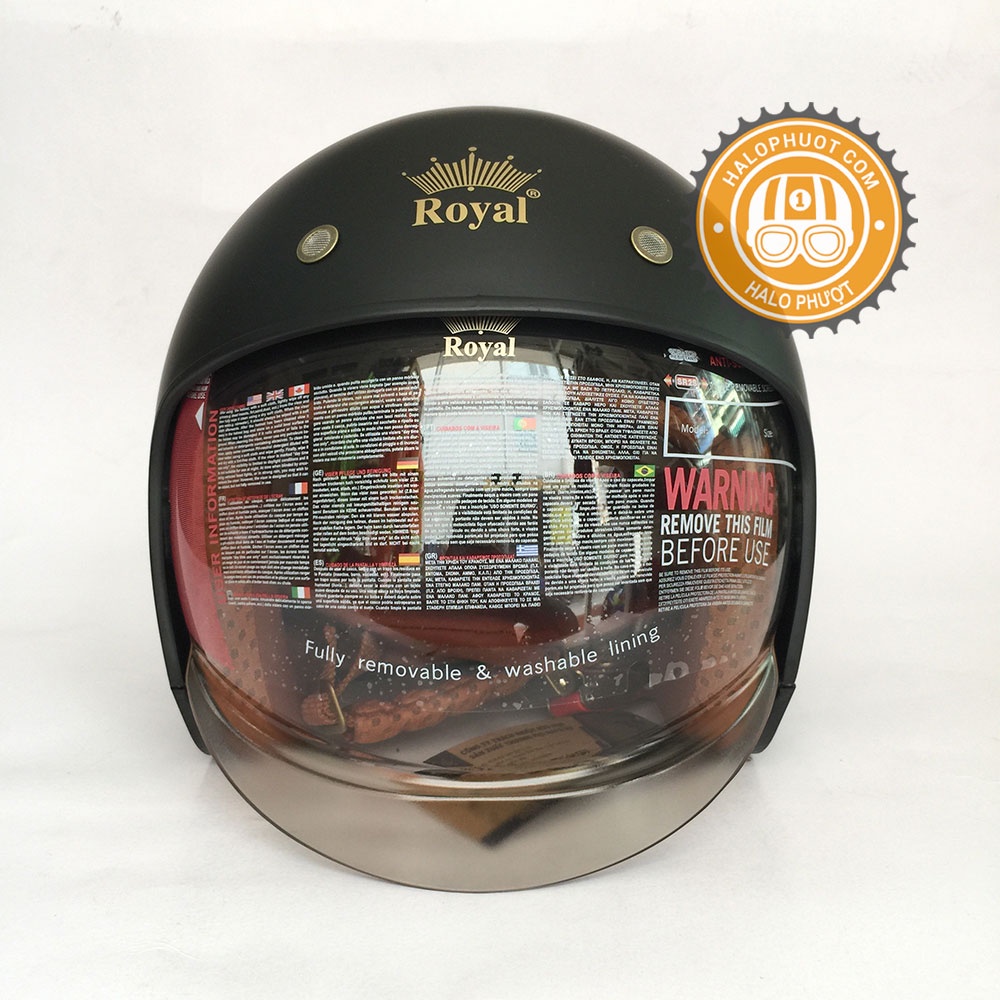 Nón bảo hiểm kính âm Royal M139 Đen Nhám