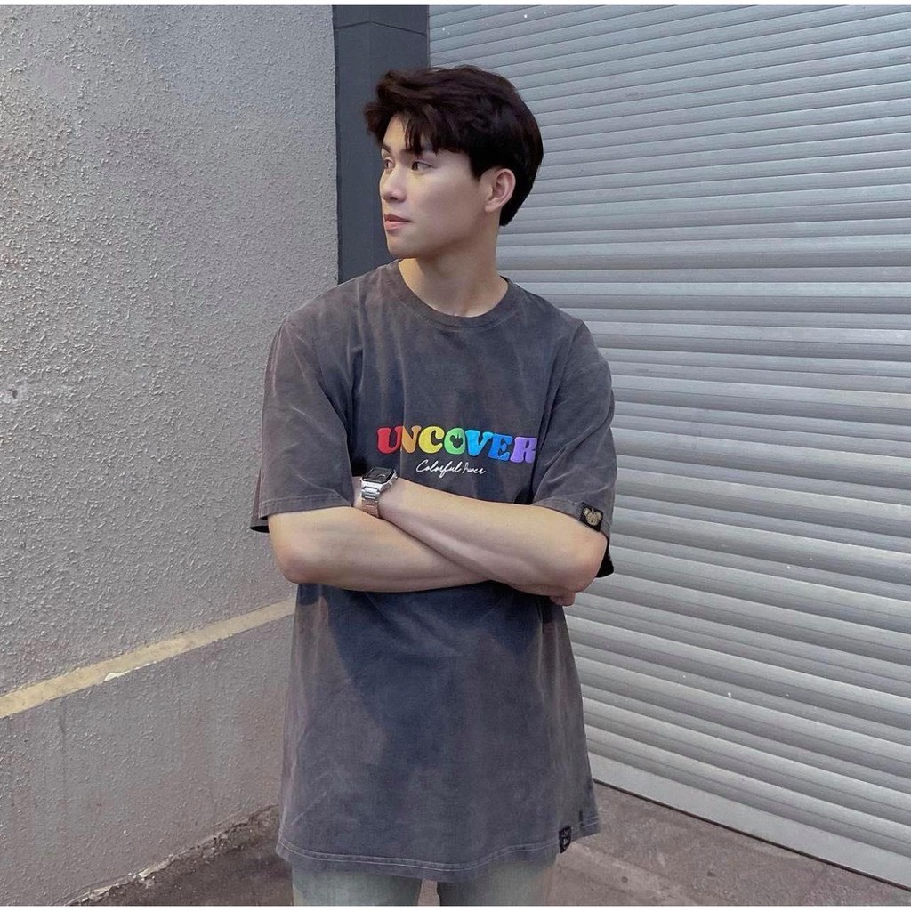 Áo Thun Nam Nữ Local Brand Uncover Wash Xám Tay Lỡ Oversize Unisex Full Mạc