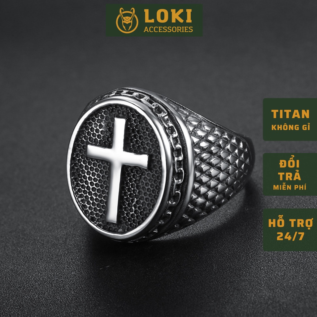Nhẫn nam nữ tròn Loki Accesories màu bạc thời trang chất Titan đẹp đơn giản không gỉ - Nhẫn T Ring