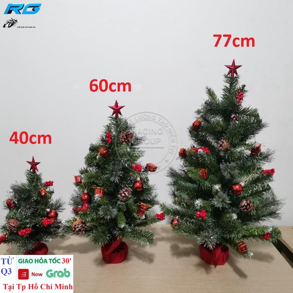 Cây thông Noel Mini 40cm, 60cm, 77cm 3 Loại Lá Trang Trí Hộp Quà Quả Châu... Mã LP-TN-3LL Cây Thông Noel Để Bàn Cực Đẹp