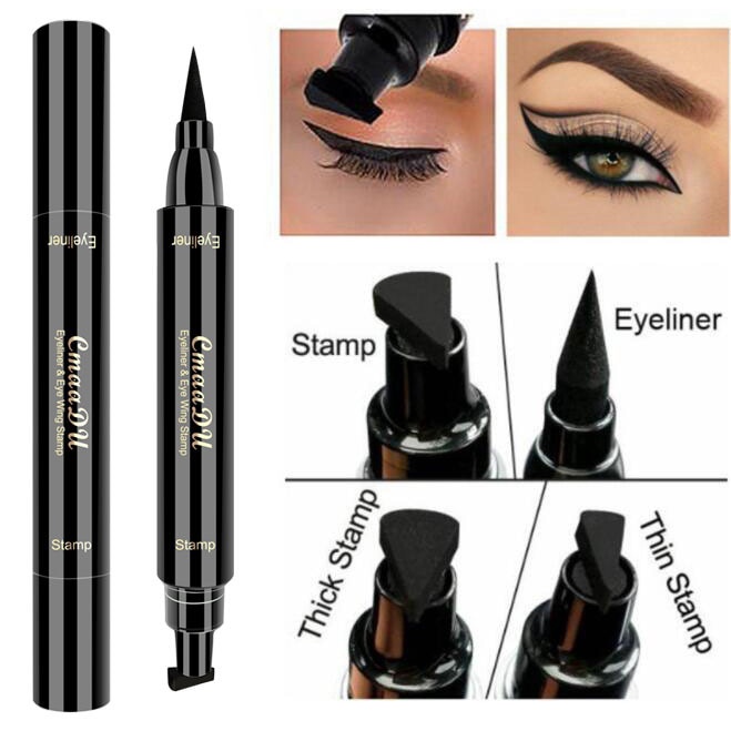 Bút kẻ mắt dạng lỏng màu đen 2 trong 1 lâu trôi 24 giờ chống thấm nước và mồ hôi hiệu quả cao cấp