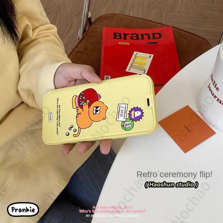 Bao Da Điện Thoại Nắp Lật In Hình Mèo Kitty Cho Iphone 13 12pro 11 XR Max 7 8plus