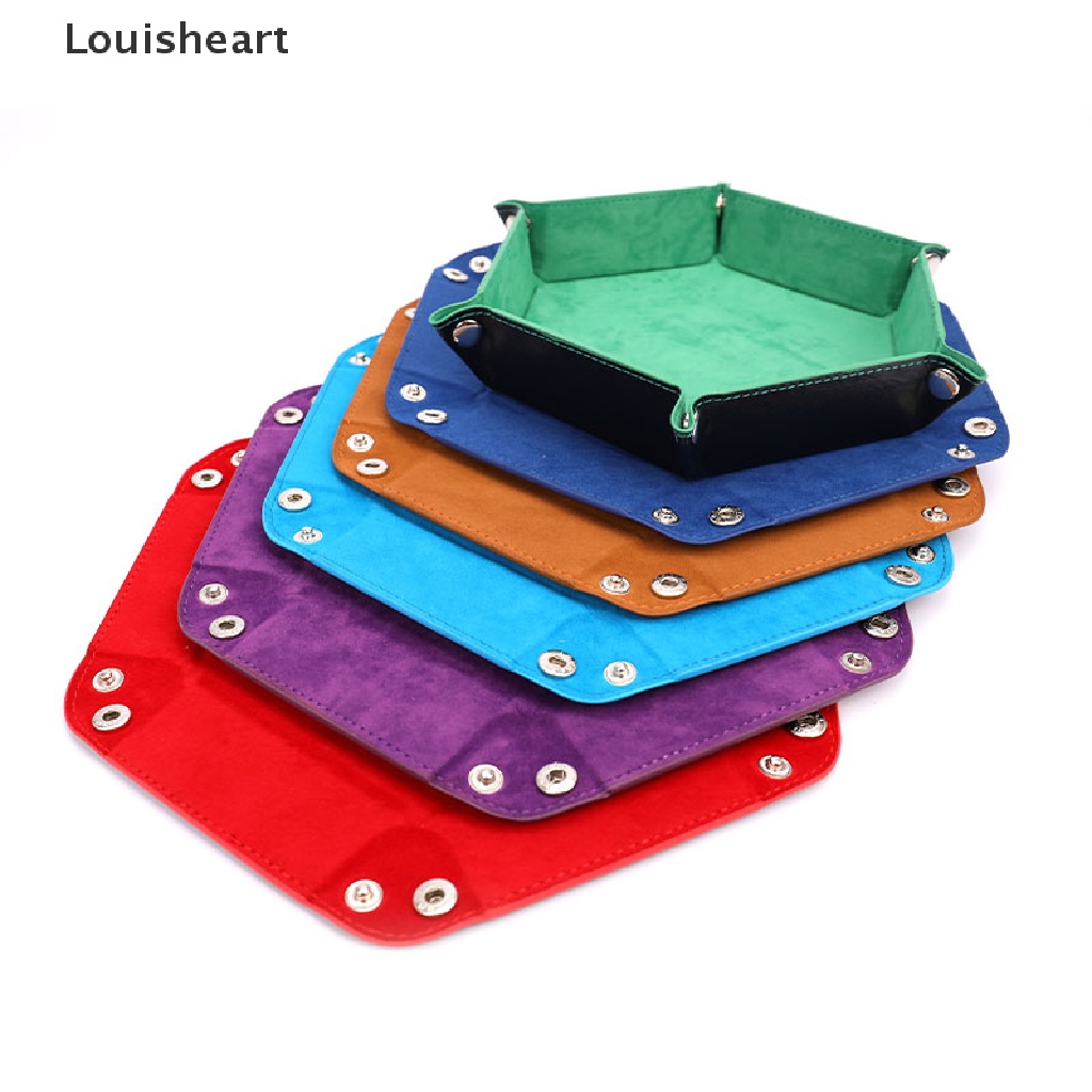 Khay Đựng Xúc Xắc Louisheart Hình Lục Giác Bằng Da PU Gấp Gọn Tiện Dụng