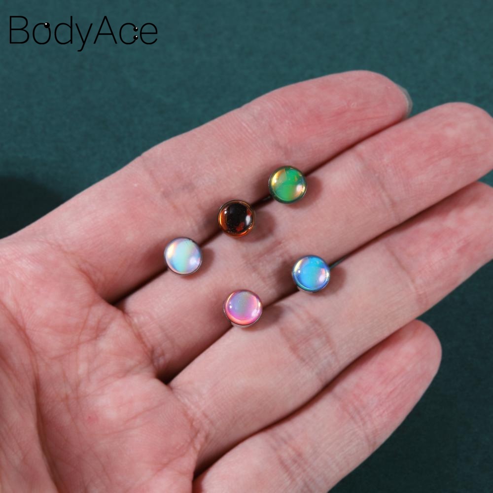 Bodyace 1 Khuyên Lưỡi Bằng Thép Không Gỉ Họa Tiết Vảy Cá Nhiều Màu Sắc