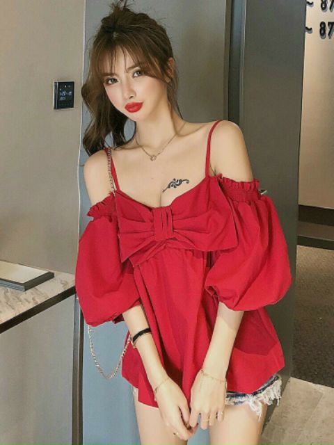 [Mã FAMAYWA giảm 10K đơn 50K] ÁO 2 DÂY NƠ RỚT VAI DỄ THƯƠNG 🥰. ( SIÊU RẺ) | BigBuy360 - bigbuy360.vn