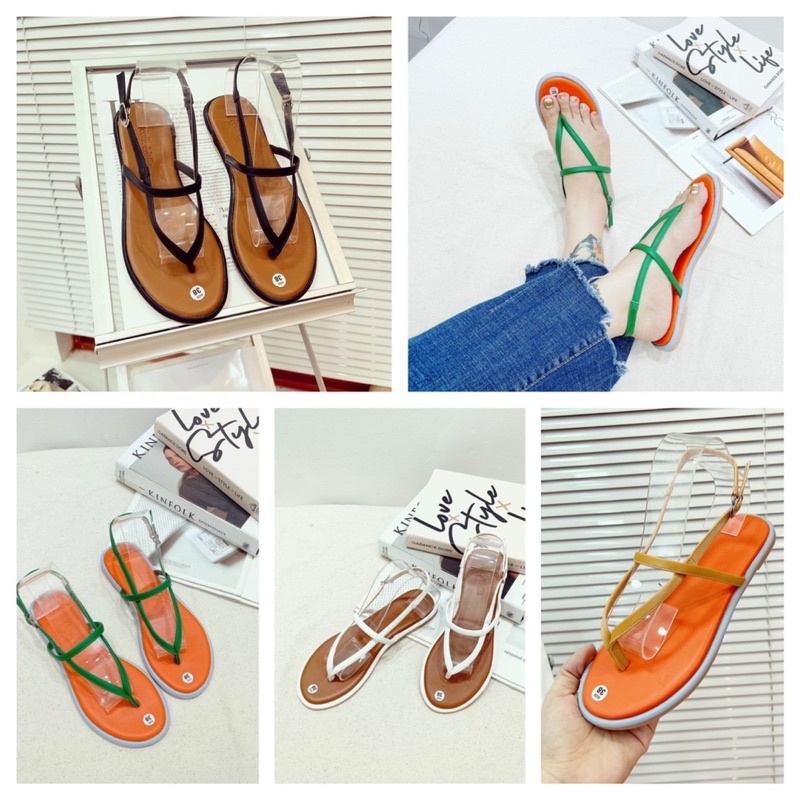 Sandal xỏ ngón MAILIAA quai kẹp dây ngang 5 màu