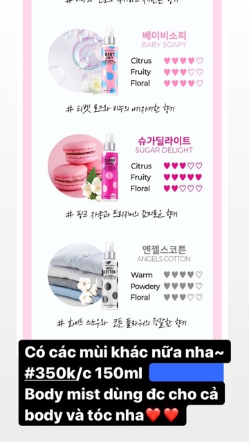 Xịt thơm hair & bodymist | BigBuy360 - bigbuy360.vn