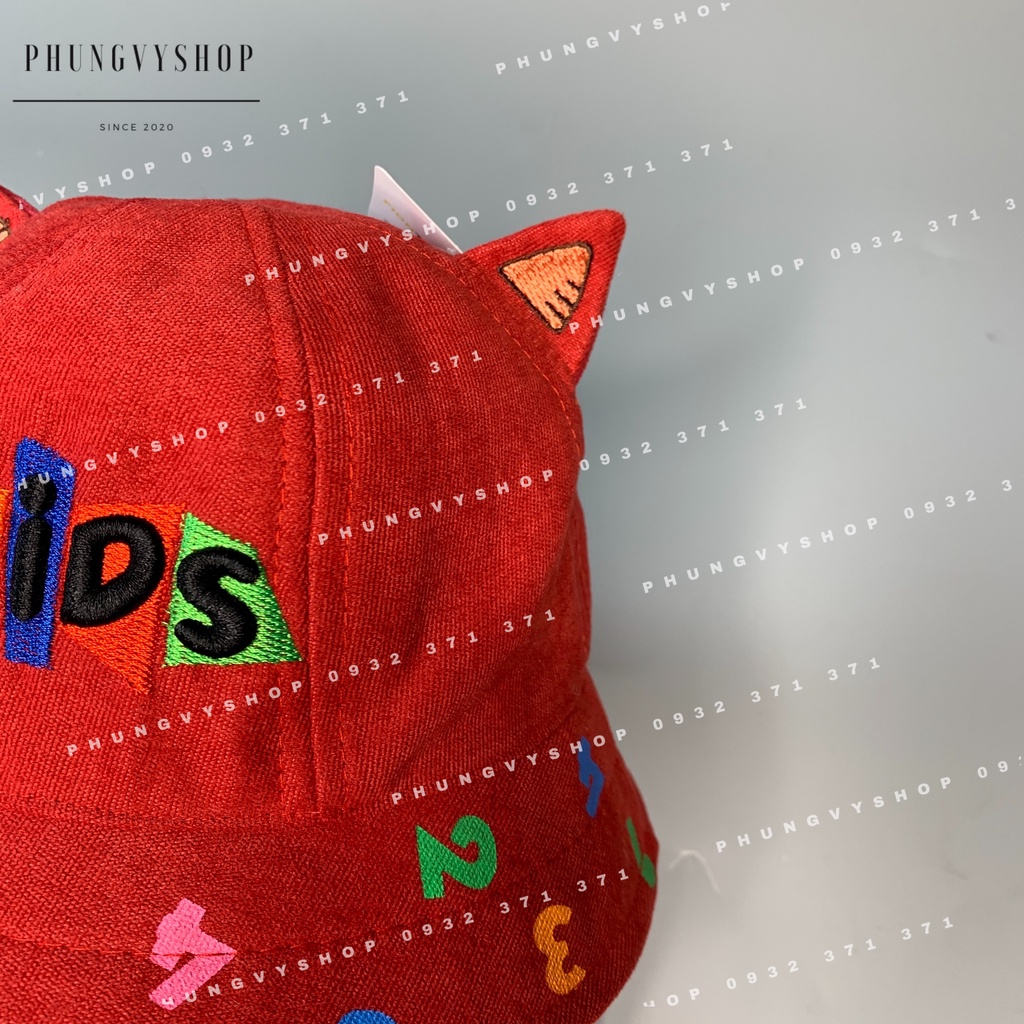 (Bé dưới 18 tháng/ Vòng đầu 48cm) Mũ CHỐNG GIỌT BẮN cho bé trai bé gái - NHUNG MÈO KID SỐ MÀU-Nón cản bụi