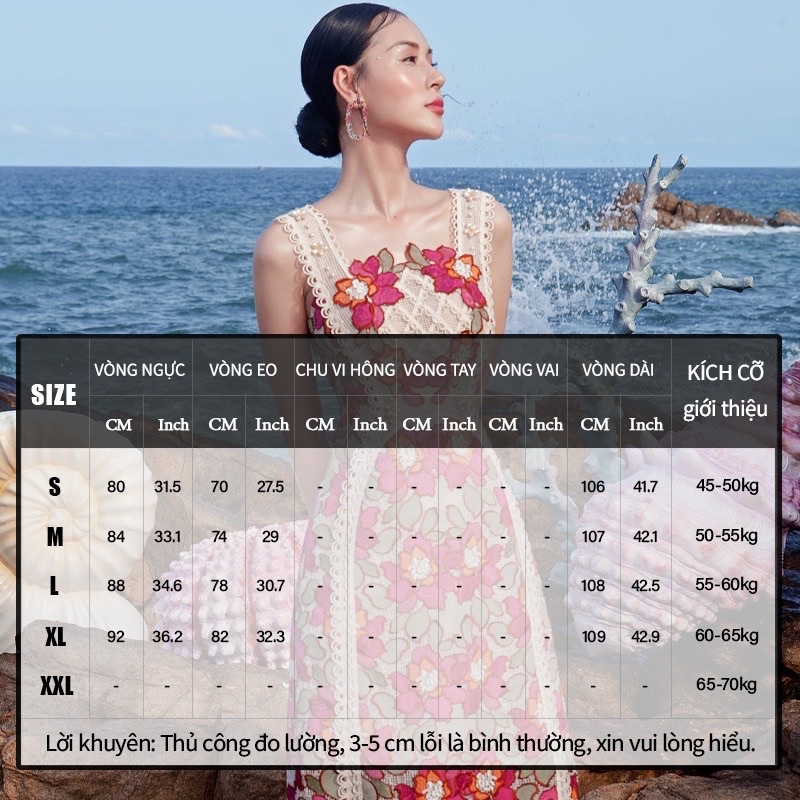 Đầm maxi ren thêu hoa cao cấp