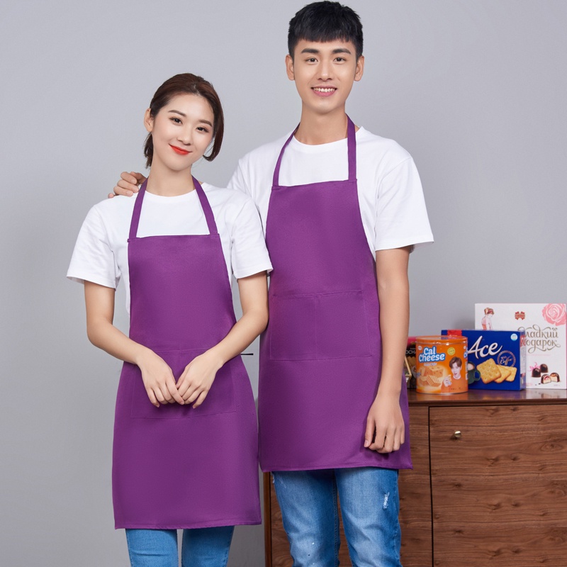 Tạp Dề Hai Túi Bằng Polyester Chống Nước Chống Dầu Nhiều Màu Sắc